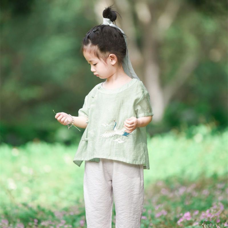 Bộ Đồ Hán Phục Vải Cotton Lanh Mỏng Phong Cách Trung Hoa Cổ Điển Thời Trang Mùa Hè Hàng Mới Dành Cho Bạn Gái