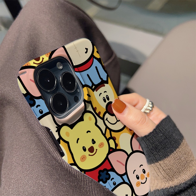 Ốp Điện Thoại Cứng Chống Sốc In Hình Gấu Pooh Cho iphone 14 pro Max 11 13 12 7Plus 8 X XS Max