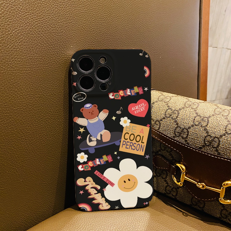 Ốp Điện Thoại Cứng Chống Sốc In Hình Gấu Dễ Thương Cho iphone 14 pro Max 11 13 12 7Plus 8 X XS Max