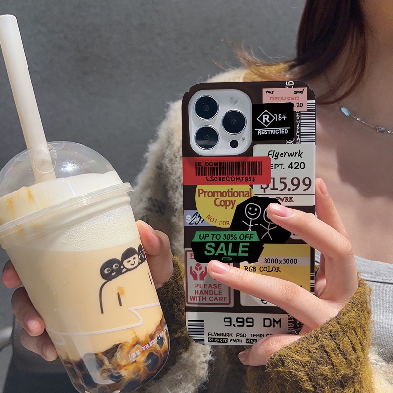 Ốp Điện Thoại Cứng Chống Sốc In Hình Nhãn Dán Thời Trang Cho iphone 14 pro Max 11 13 12 7Plus 8 X XS Max