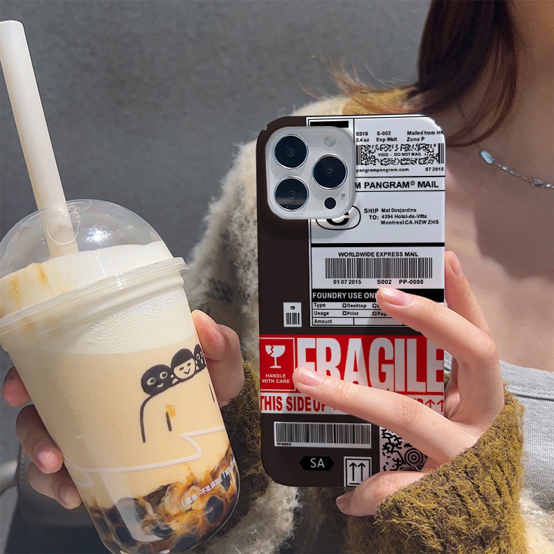 Ốp Điện Thoại Cứng Chống Sốc In Hình Tem Vận Chuyển Thời Trang Cho iphone 14 pro Max 11 13 12 7Plus 8 X XS Max