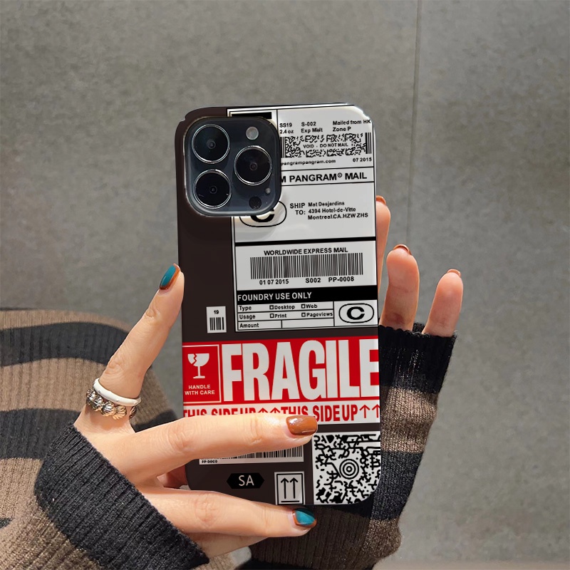 Ốp Điện Thoại Cứng Chống Sốc In Hình Tem Vận Chuyển Thời Trang Cho iphone 14 pro Max 11 13 12 7Plus 8 X XS Max