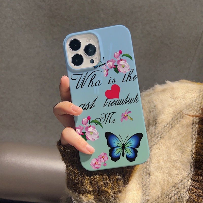 Ốp Điện Thoại Cứng Họa Tiết Bươm Bướm / Trái Tim Thời Trang Chống Sốc Cho iphone 14 pro Max 11 13 12 7Plus 8 X XS
