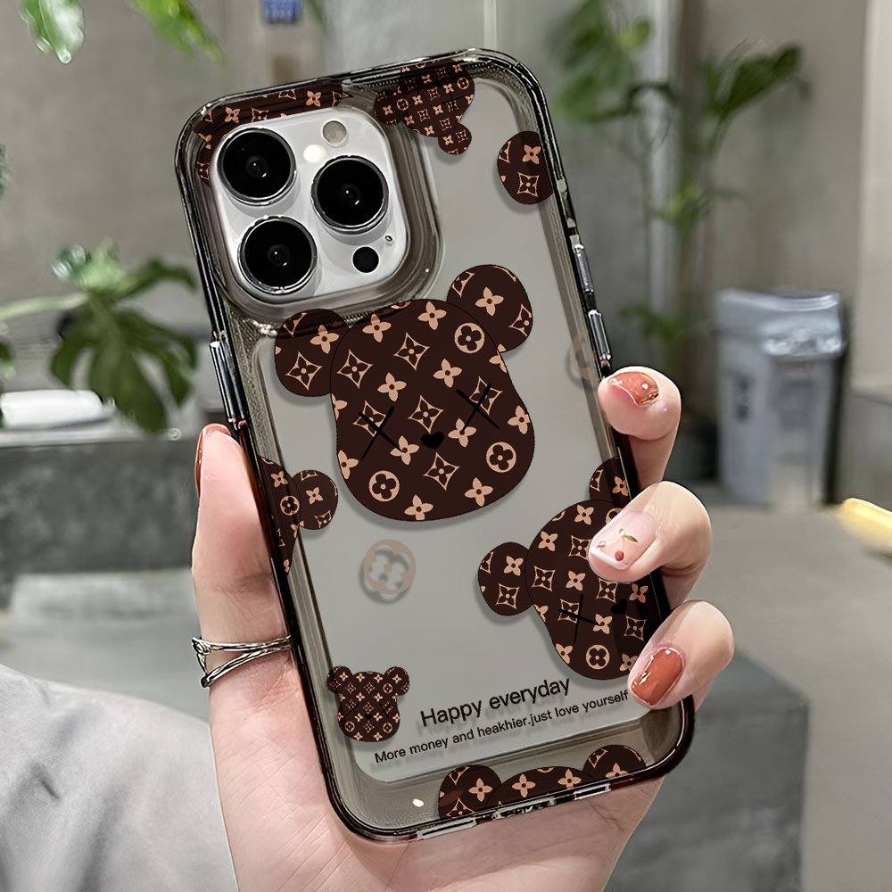 Ốp Điện Thoại Trong Suốt Chống Sốc In Hình Gấu Nâu Cho iphone 14 pro max 11 13 12 7 8 Plus X XR XSMax