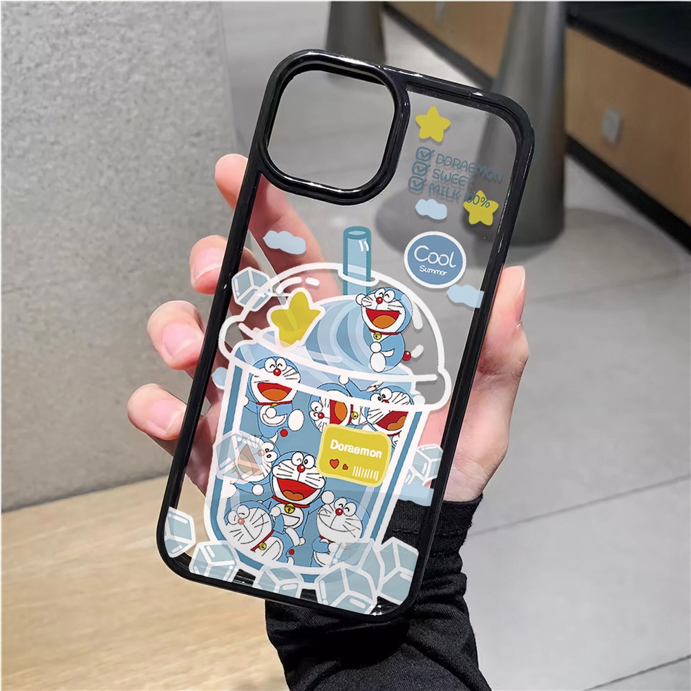 Ốp Điện Thoại Acrylic Cứng Trong Suốt Họa Tiết Doraemon Thời Trang Cho iphone 14 pro Max 11 13 12 7Plus 8 X XS Max