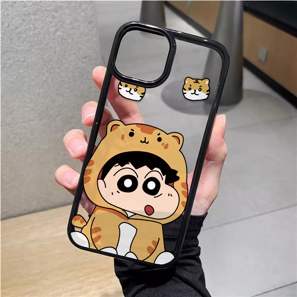 Ốp Điện Thoại Nhựa Acrylic Cứng Trong Suốt Hình Cậu Bé Bút Chì Cho iphone 14 pro Max 11 13 12 7Plus 8 X XS Max