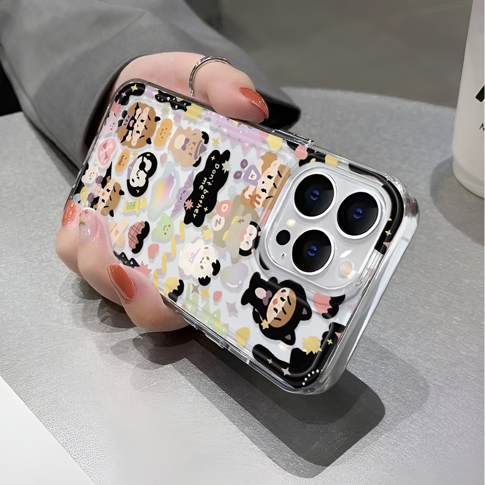Ốp Điện Thoại Trong Suốt In Hình Gấu Hoạt Hình Cho iphone 14 pro max 11 13 12 7 8 Plus X XR XSMax