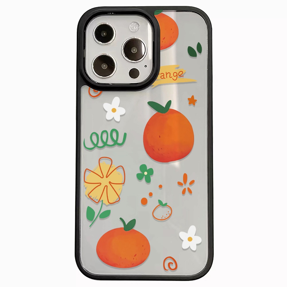 Ốp Điện Thoại Nhựa Acrylic Cứng Trong Suốt Hình Hoa Quả Cam Cho iphone 14 pro Max 11 13 12 7Plus 8 X XS Max