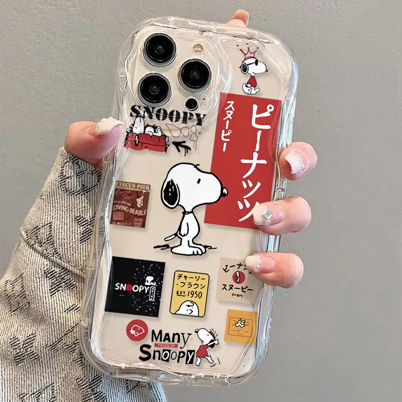 Ốp Điện Thoại Dẻo Trong Suốt Họa Tiết Hoạt Hình Snoopy Dễ Thương Cho iphone 14 pro Max 11 13 12 7Plus 8 X XS Max