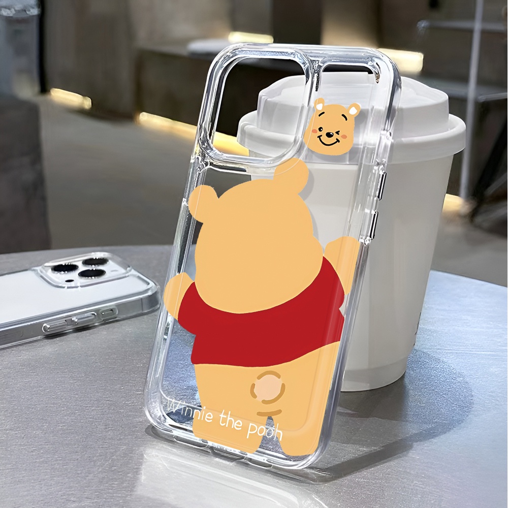Ốp Điện Thoại Trong Suốt Họa Tiết Hoạt Hình Winnie the Pooh Chống Sốc Cho iphone 14 pro max 11 13 12 7 8 Plus X XR XSMax