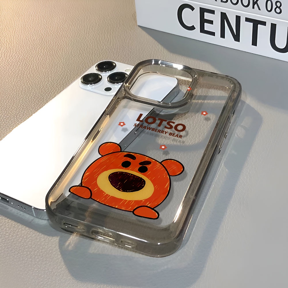Ốp Điện Thoại Trong Suốt Họa Tiết Gấu Strawberry Lotso Dễ Thương Cho iphone 14 pro max 11 13 12 7 8 Plus X XR XSMax