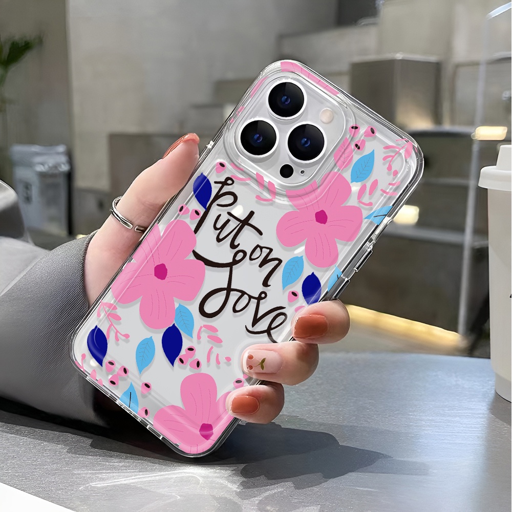 Ốp Điện Thoại Trong Suốt Họa Tiết Hoa Thời Trang Cho iphone 14 pro max 11 13 12 7 8 Plus X XR XSMax