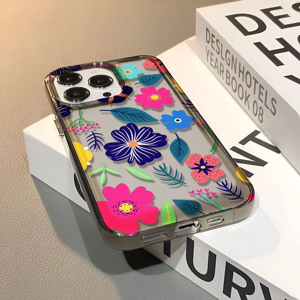 Ốp Điện Thoại Trong Suốt In Hình Hoa Lá Thời Trang Cho iphone 14 pro max 11 13 12 7 8 Plus X XR XSMax