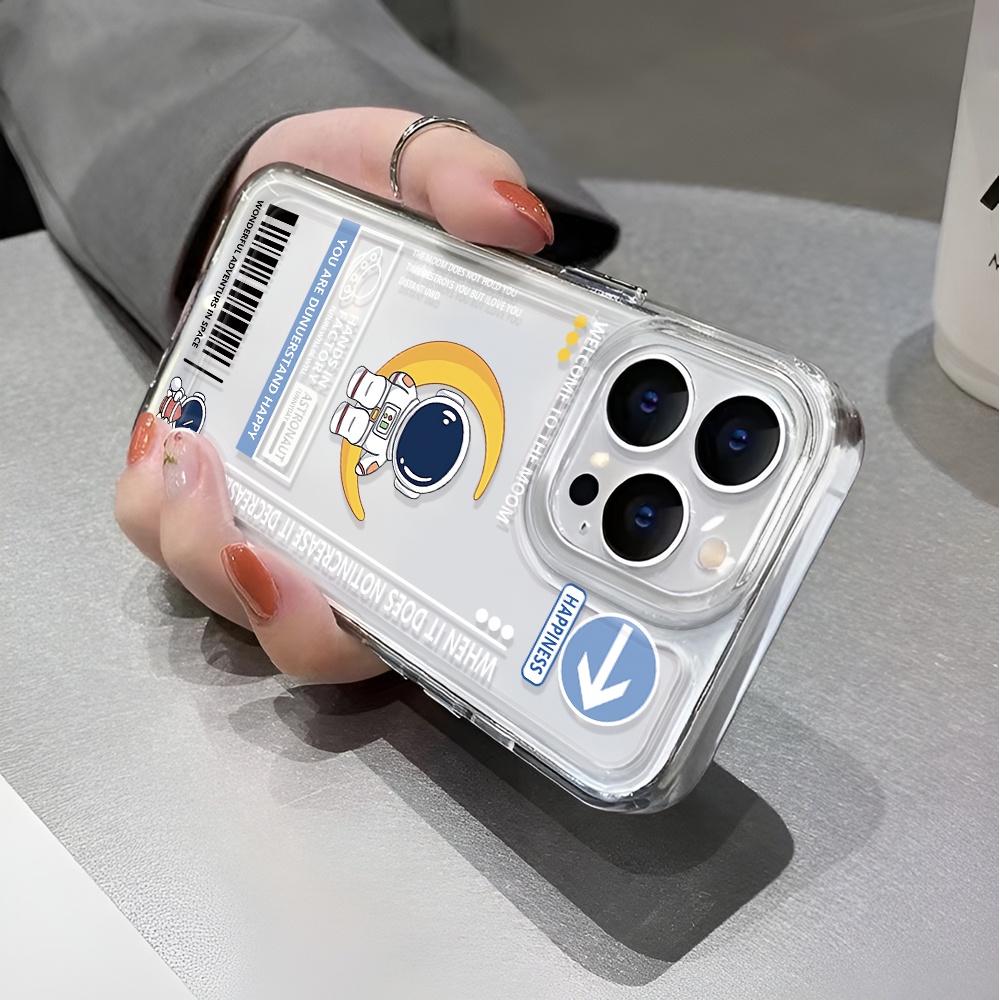 Ốp Điện Thoại Trong Suốt Hình Phi Hành Gia Lunar Thời Trang Cho iphone 14 pro max 11 13 12 7 8 Plus X XR XSMax