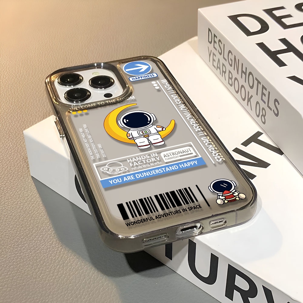 Ốp Điện Thoại Trong Suốt Hình Phi Hành Gia Lunar Thời Trang Cho iphone 14 pro max 11 13 12 7 8 Plus X XR XSMax