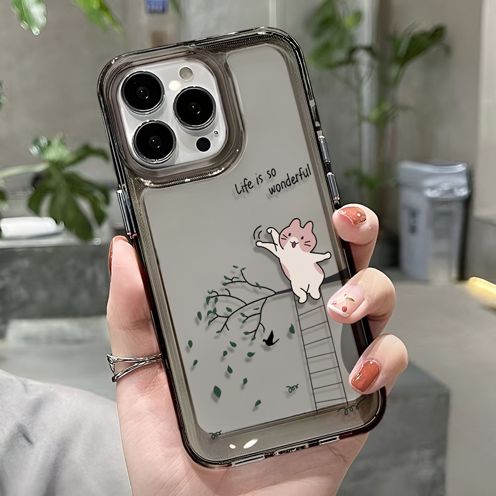 Ốp Điện Thoại Trong Suốt In Hình Mèo Hoạt Hình Dễ Thương Cho iphone 14 pro max 11 13 12 7 8 Plus X XR XSMax