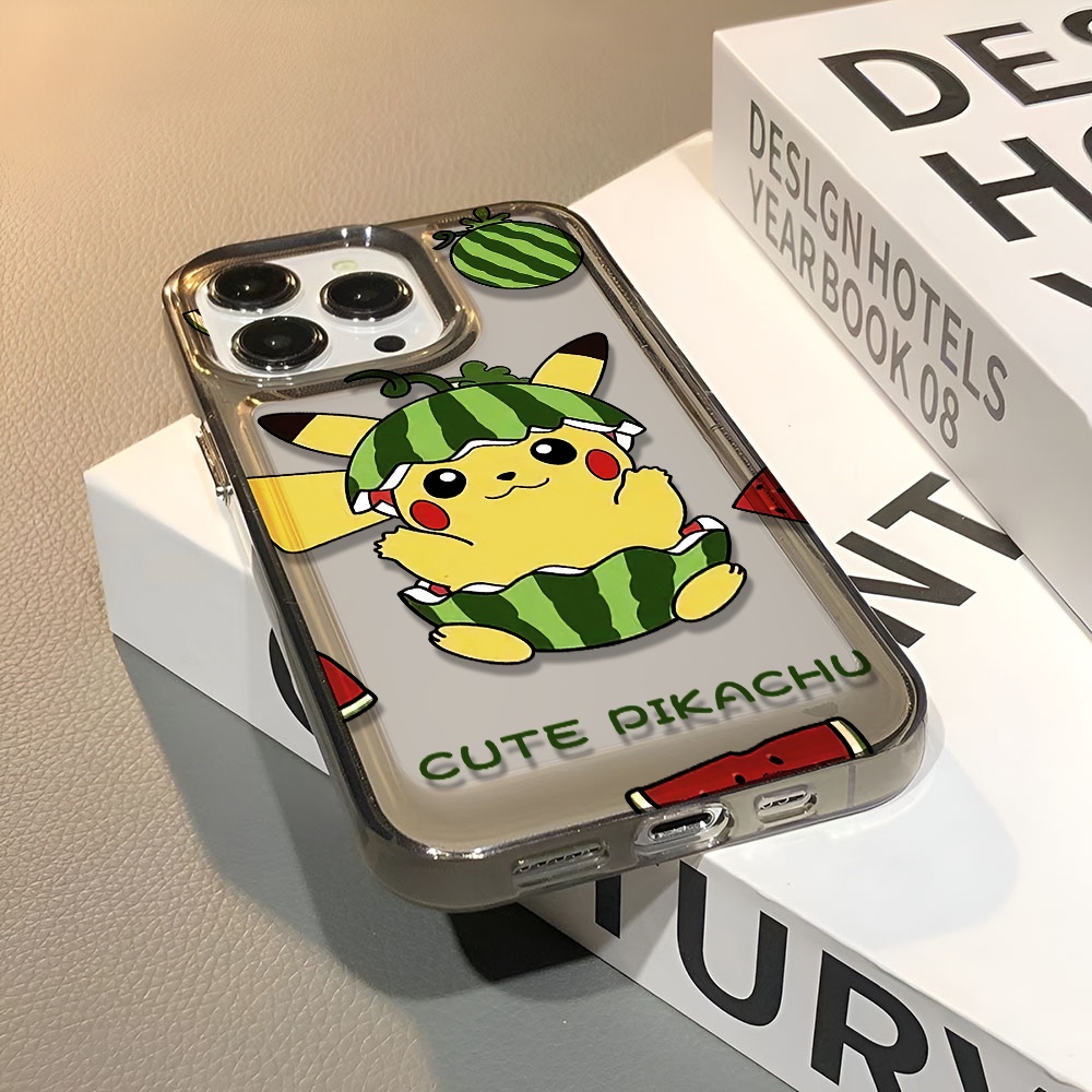 Ốp Điện Thoại Trong Suốt Họa Tiết Dưa Hấu / Pikachu Dễ Thương Cho iphone 14 pro max 11 13 12 7 8 Plus X XR XSMax