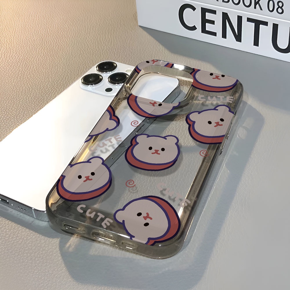 Ốp Điện Thoại Trong Suốt In Hình Gấu Cho iphone 14 pro max 11 13 12 7 8 Plus X XR XSMax