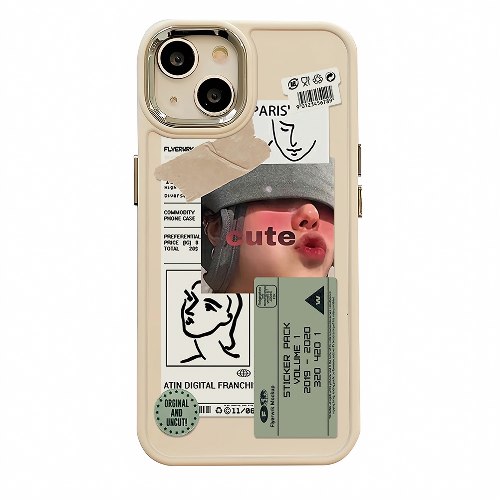 Ốp Điện Thoại Silicone Khung Kim Loại Họa Tiết Hoạt Hình Cho iphone 14ProMax 11 13 12 7Plus 8 X XS Max