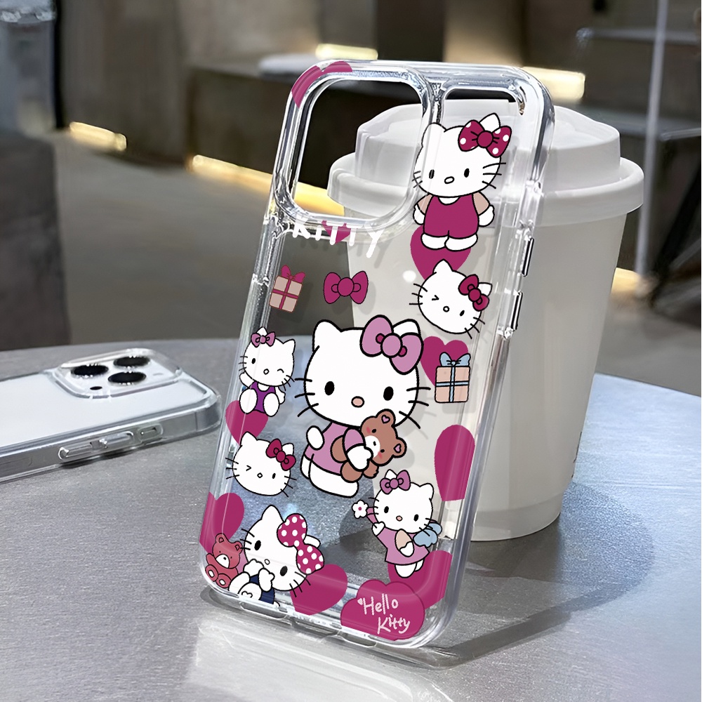 Ốp Điện Thoại Trong Suốt Chống Sốc In Hình Hello Kitty Cho iphone 14 pro max 11 13 12 7 8 Plus X XR XSMax