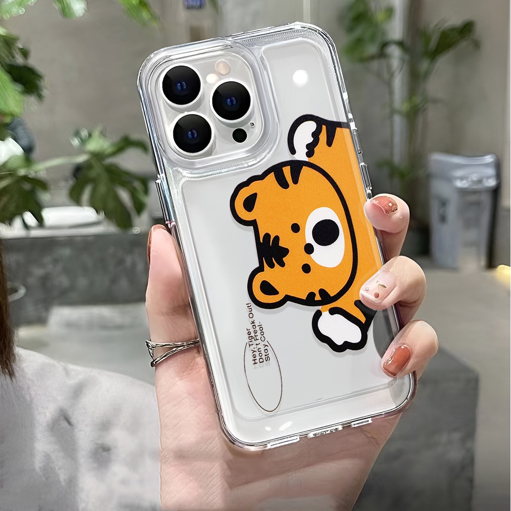 Ốp Điện Thoại Trong Suốt Chống Sốc In Hình Hổ Hoạt Hình Cho iphone 14 pro max 11 13 12 7 8 Plus X XR XSMax