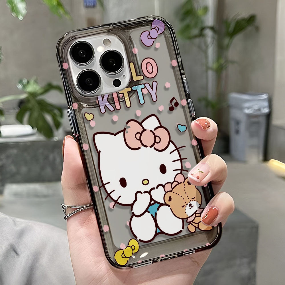 Ốp Điện Thoại Trong Suốt Chống Sốc In Hình Gấu Hello Kitty Cho iphone 14 pro max 11 13 12 7 8 Plus X XR XSMax