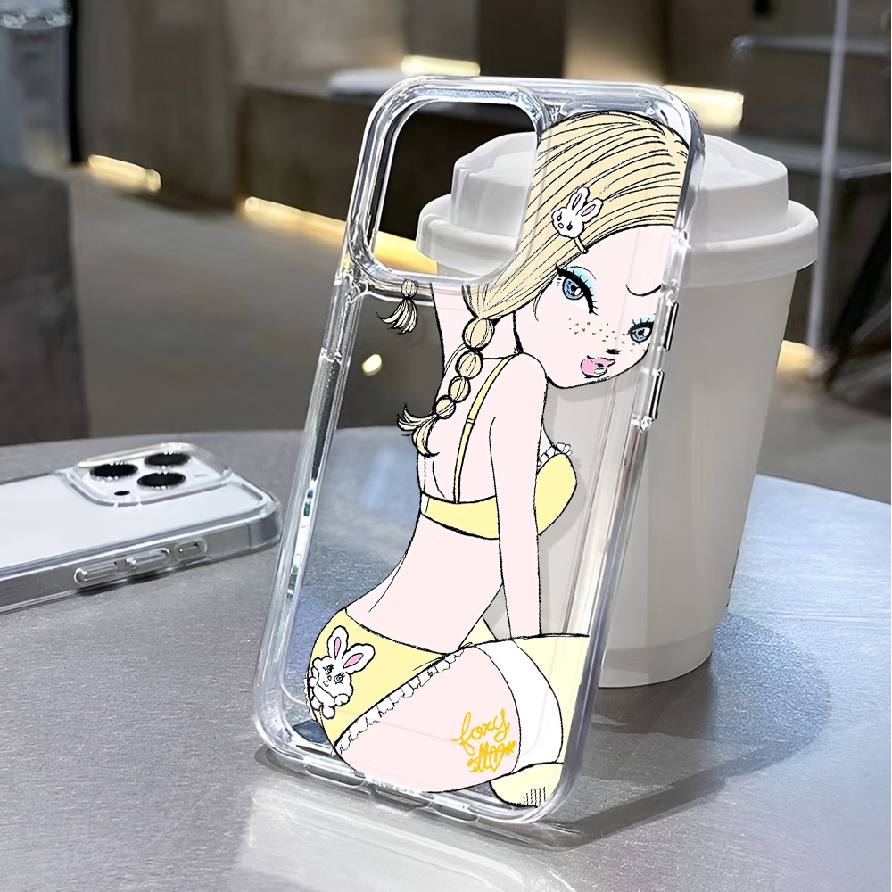 Ốp Điện Thoại Trong Suốt Chống Sốc In Hình Cô Gái Không Gian Cho iphone 14 pro max 11 13 12 7 8 Plus X XR XSMax