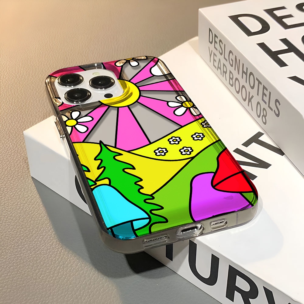 Ốp Điện Thoại Trong Suốt Chống Sốc In Hình Núi Và Mặt Trời Cho iphone 14 pro max 11 13 12 7 8 Plus X XR XSMax