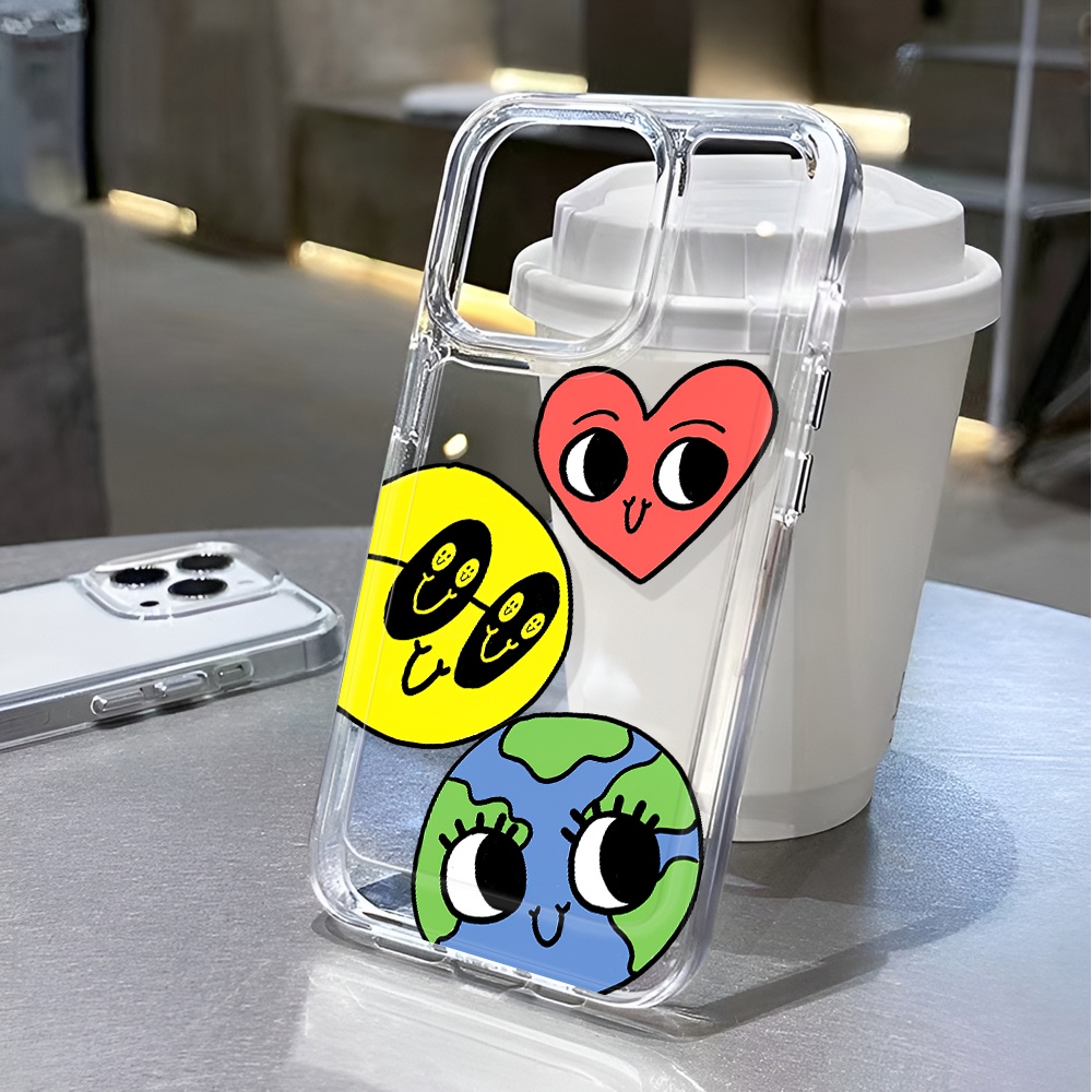 Ốp Điện Thoại Trong Suốt In Hình Mặt Cười Chống Sốc Cho iphone 14 pro max 11 13 12 7 8 Plus X XR XSMax