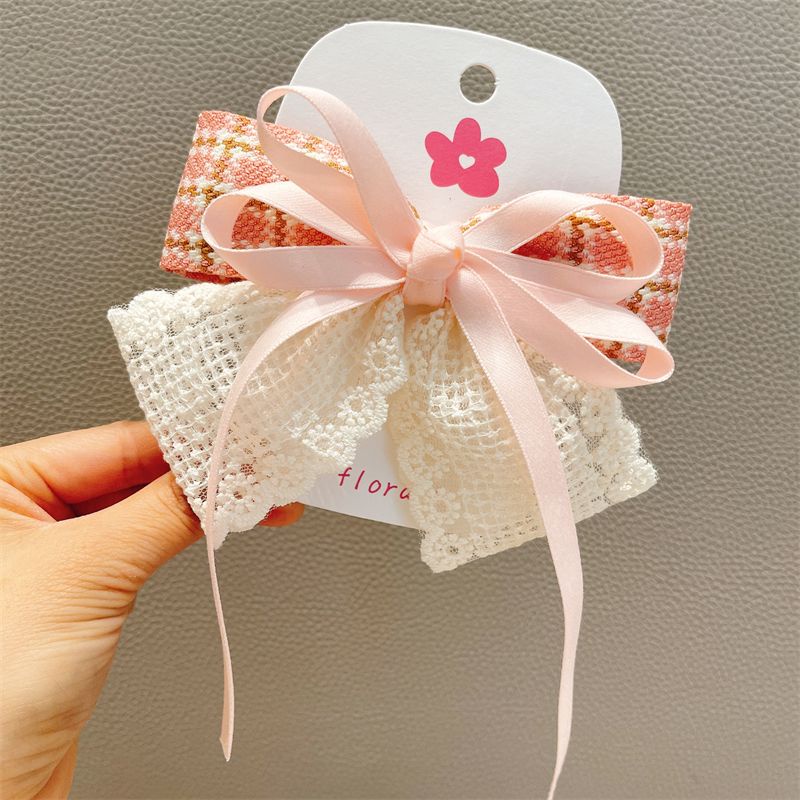 ✨Hàng Có Sẵn!✨ Kẹp Tóc Nơ Ren Trắng Phong Cách Hàn Quốc Cho Bé Gái