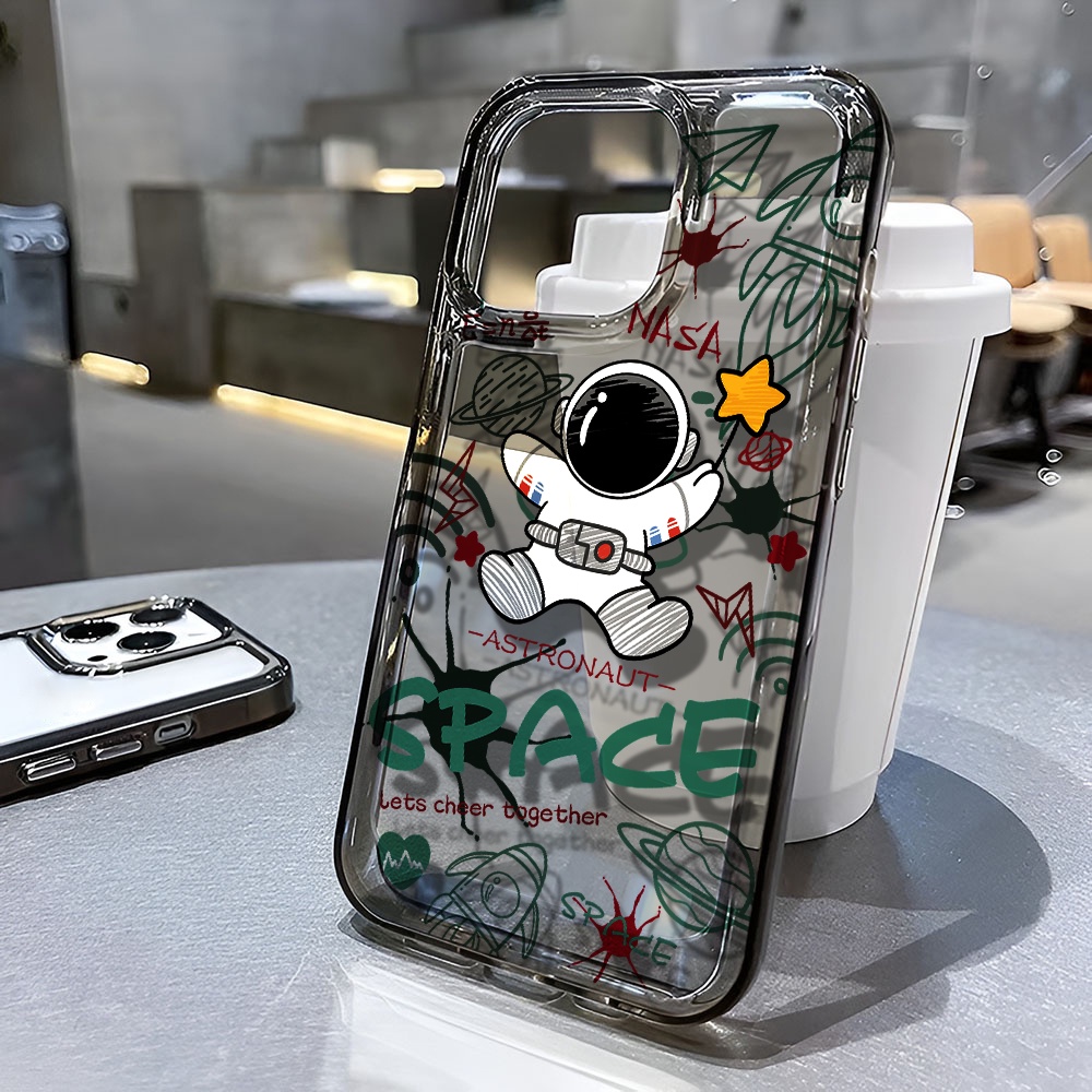Ốp Điện Thoại Trong Suốt Chống Sốc In Hình Phi Hành Gia Cho iphone 14 pro max 11 13 12 7 8 Plus X XR XSMax