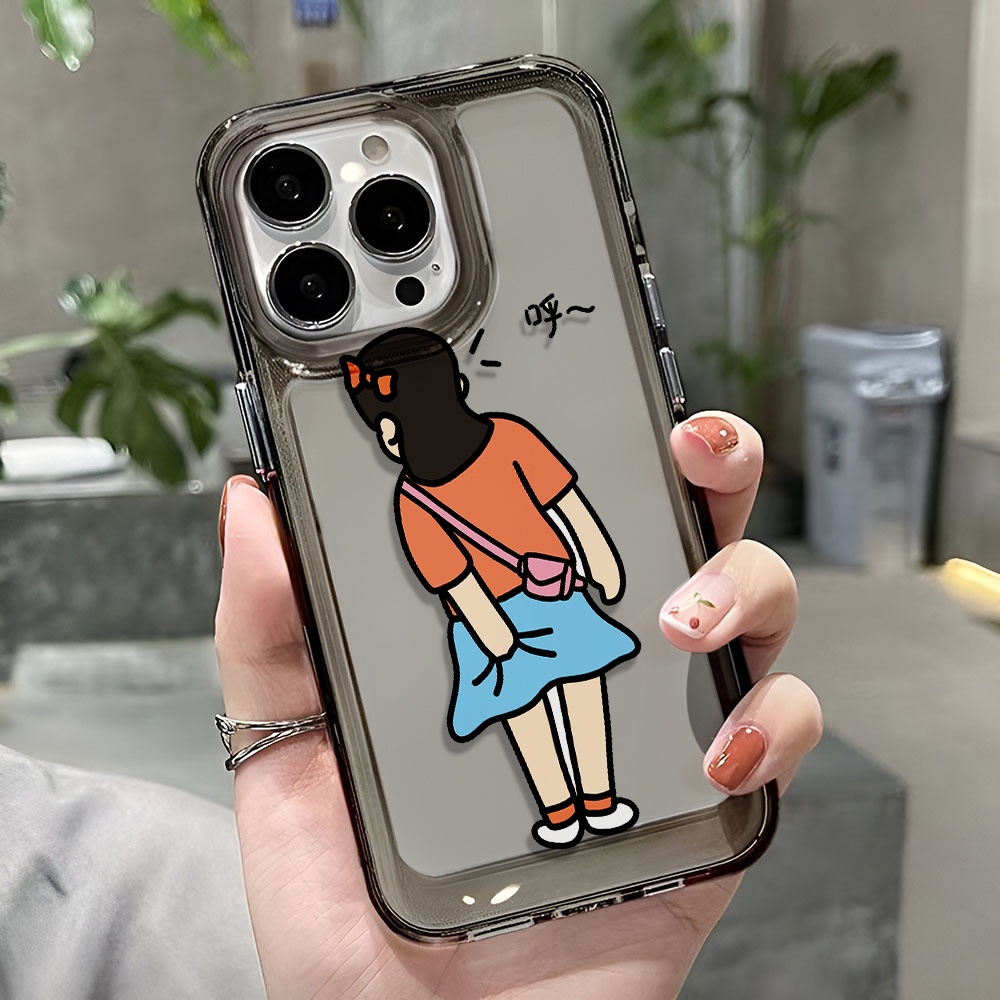 Ốp Điện Thoại Trong Suốt Chống Sốc In Hình Cô Gái Không Gian Cho iphone 14 pro max 11 13 12 7 8 Plus X XR XSMax