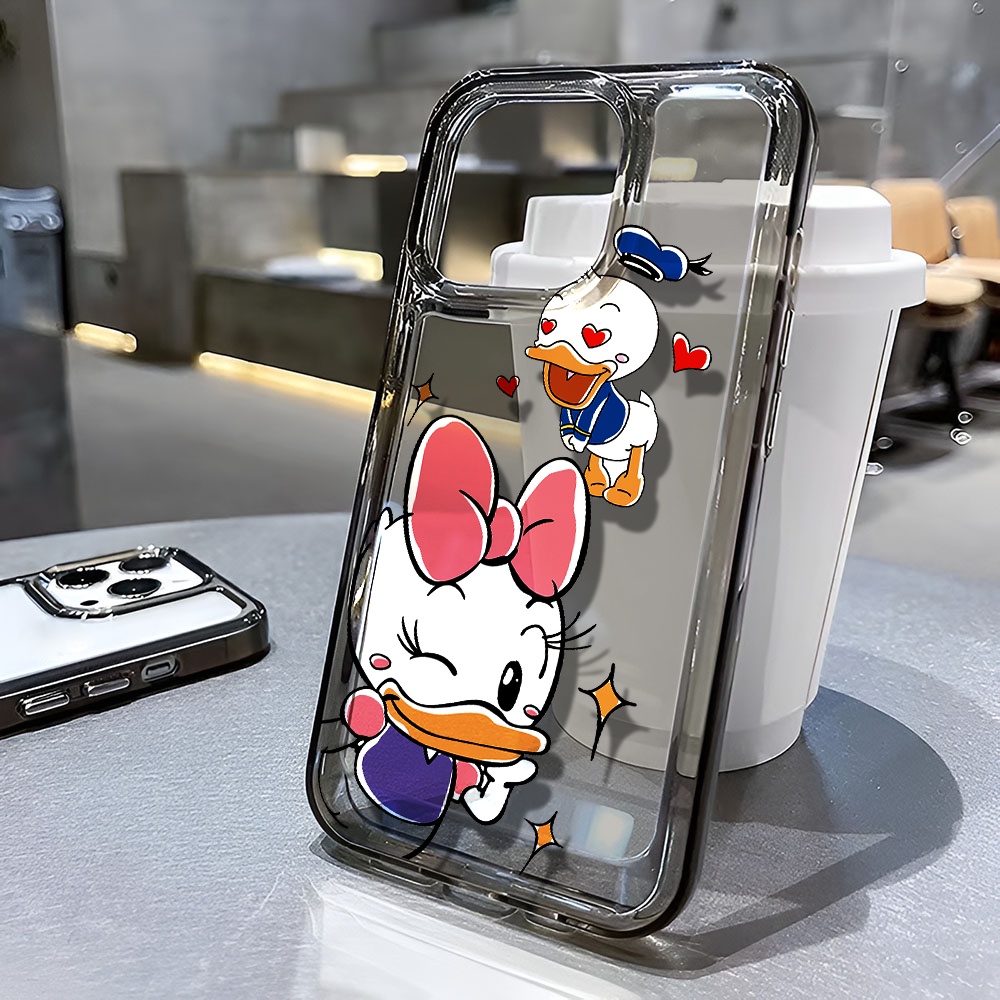 Ốp Điện Thoại Trong Suốt Chống Sốc Hình Vịt Hồng Cho iphone 14 pro max 11 13 12 7 8 Plus X XR XSMax