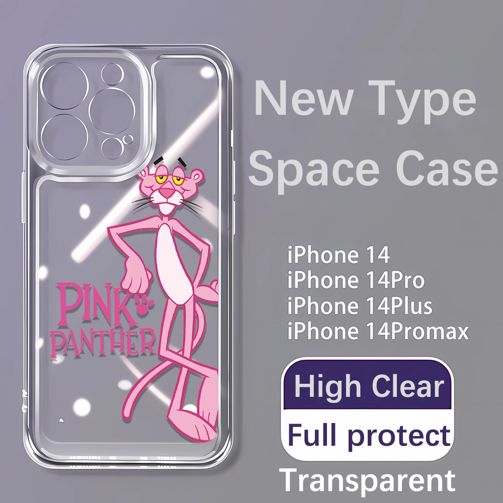 Ốp Điện Thoại Mềm Trong Suốt Chống Sốc In Hình Báo Hồng Cho iphone 14 pro max 11 12 13 7 8 Plus X XR XSMax