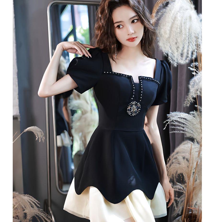 Đầm Dự Tiệc Màu Đen Nhẹ Nhàng Phong Cách Hepburn Cao Cấp Sang Trọng Cho Nữ