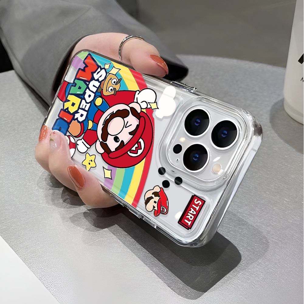 Ốp Điện Thoại Trong Suốt Chống Sốc In Hình Mario Cho iphone 14 pro max 11 13 12 7 8 Plus X XR XSMax