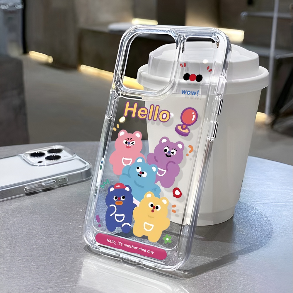 Ốp Điện Thoại Trong Suốt Chống Sốc In Hình Gấu Cho iphone 14 pro max 11 13 12 7 8 Plus X XR XSMax