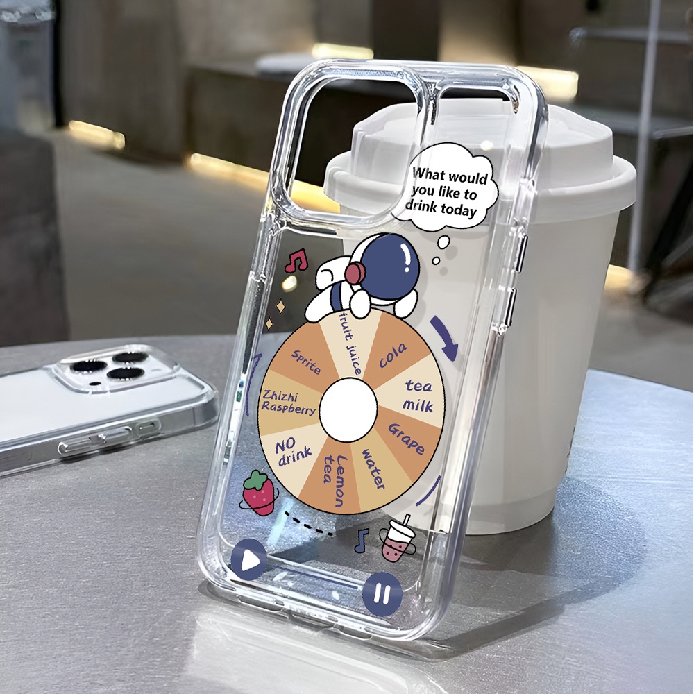 Ốp Điện Thoại Trong Suốt Chống Sốc In Hình Phi Hành Gia Hoạt Hình Cho iphone 14 pro max 11 13 12 7 8 Plus X XR XSMax