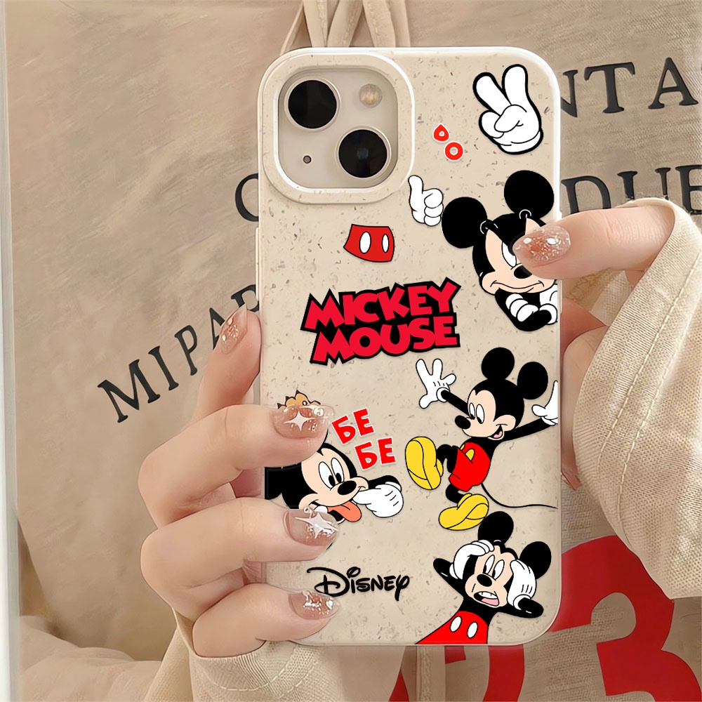 Ốp Điện Thoại Chống Sốc In Hình Mickey Màu Trắng Thời Trang Cho iphone 14 pro max 11 13 12 7 8 Plus X XR XSMax