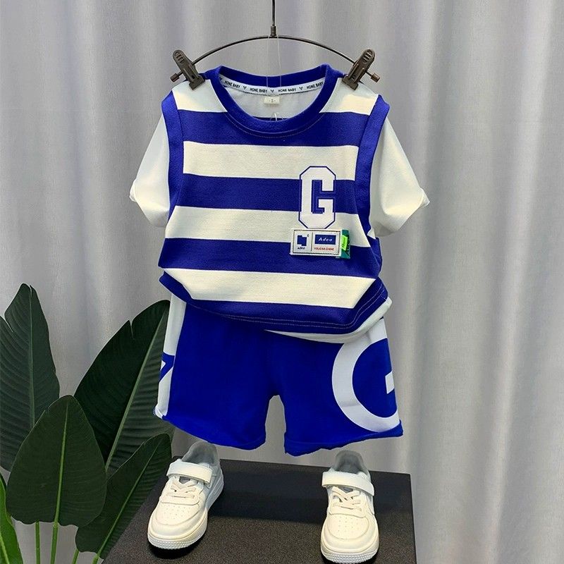 Bộ Quần Áo Thể Thao Tay Ngắn Phong Cách Thời Trang Mới Mùa Hè Cho Bé Trai