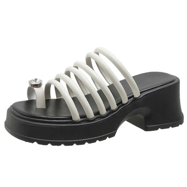 Dép thời trang nữ dép xỏ ngón kim cương thời trang độn cao đế dày