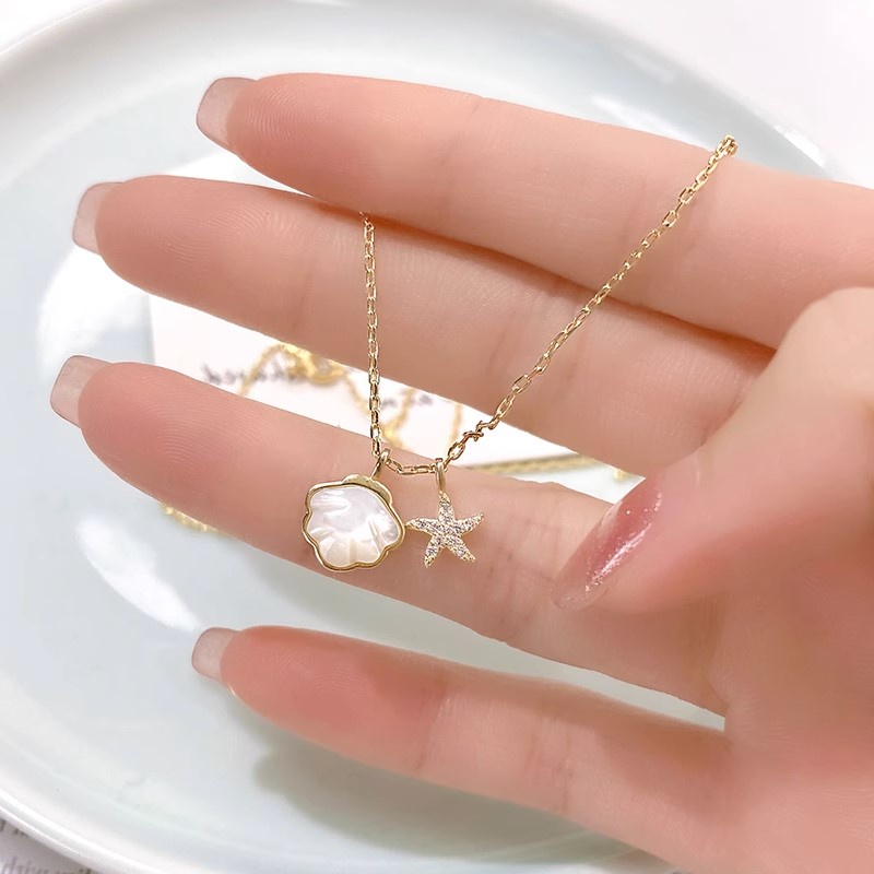 Vòng cổ Mặt Sao Biển Vỏ Sò Thời Trang Hàn Quốc Chất Lượng Cao Làm Quà Tặng Cho Học Sinh Nữ