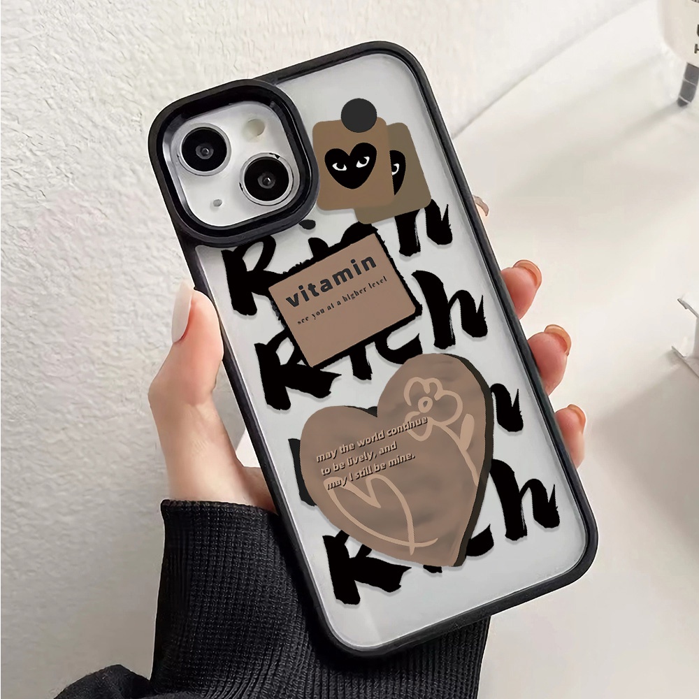 Ốp Điện Thoại Acrylic Cứng Trong Suốt Họa Tiết Trái Tim Cho iphone 14promax 11 13 12 7Plus 8 X XS Max