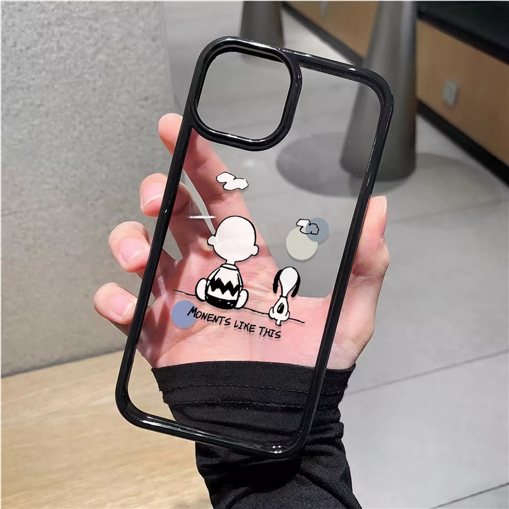 Ốp Điện Thoại Cứng Trong Suốt Hình Snoopy Cho iphone 14promax 11 13 12 7Plus 8 X XS Max