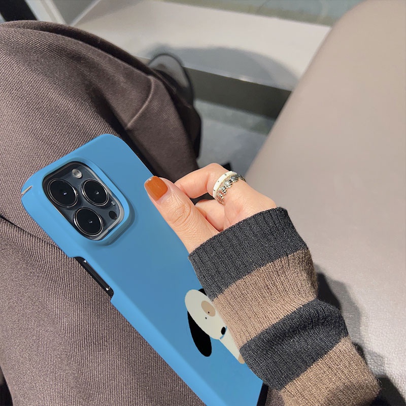 Ốp Điện Thoại Cứng Hình Cún Bông Dễ Thương Cho iphone 14promax 11 13 12 7Plus 8 X XS Max
