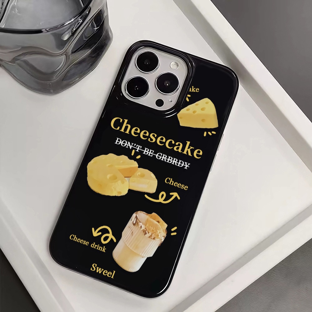 Ốp Điện Thoại Silicone TPU Mềm Bóng In Hình Bánh Phô Mai Cho iphone 14promax 11 13 12 7Plus 8 X XS Max
