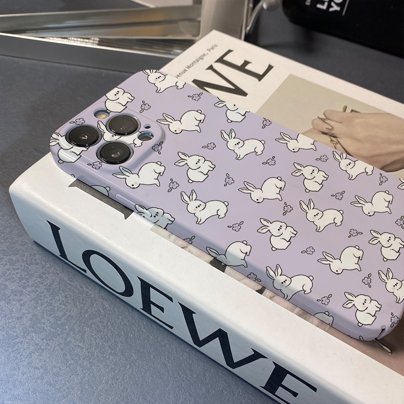 Ốp Điện Thoại Cứng Chống Sốc In Hình Thỏ Dễ Thương Cho iphone 14promax 11 13 12 7Plus 8 X XS Max