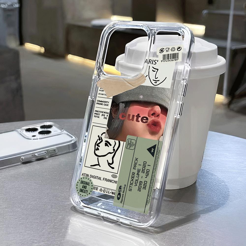 Ốp Điện Thoại Trong Suốt Chống Sốc Họa Tiết Thời Trang Cho iphone 14 pro max 11 13 12 7Plus 7 8 Plus X XR XSMax