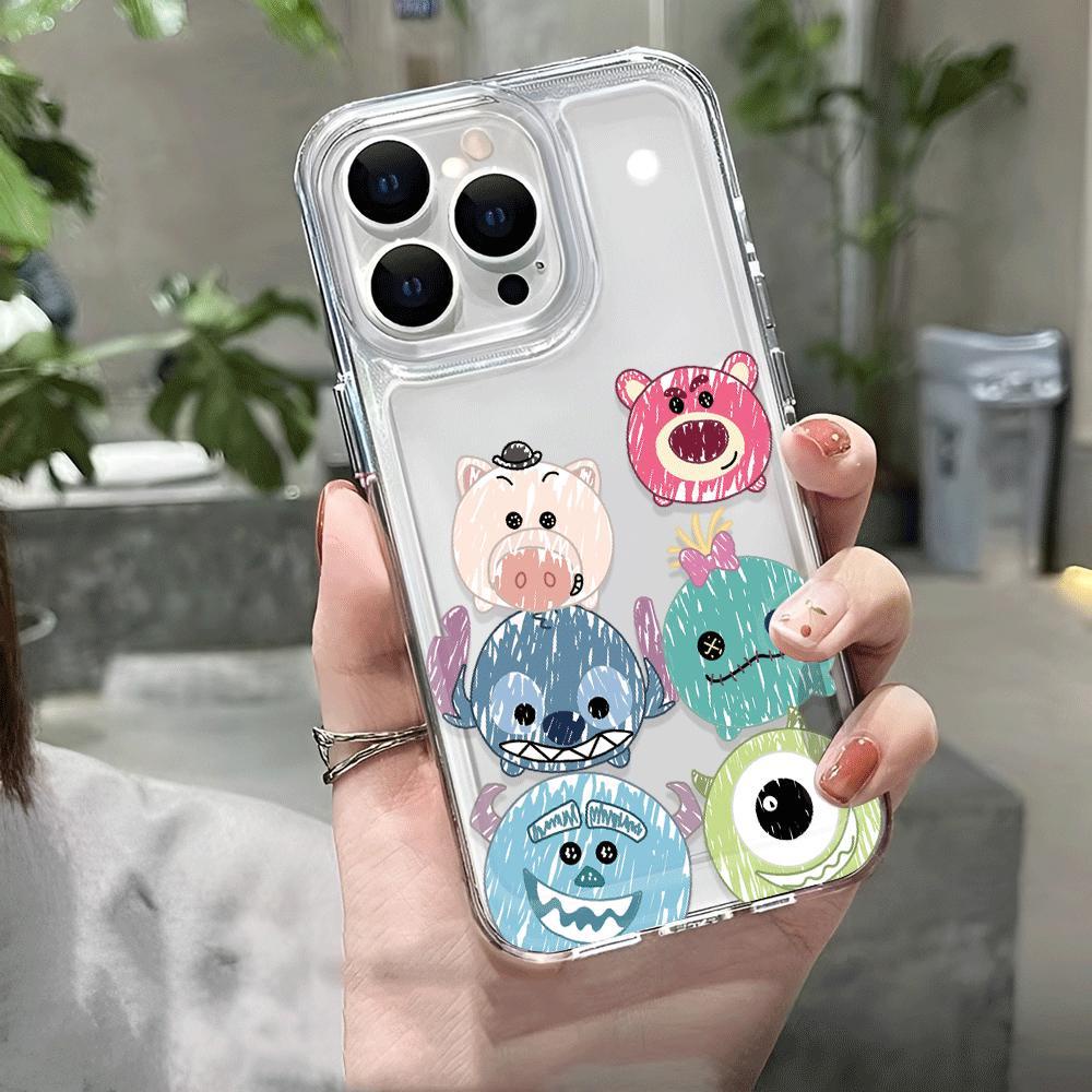 Ốp Điện Thoại Trong Suốt Chống Sốc Hình Stitch Cho iphone 14 pro max 11 13 12 7Plus 7 8 Plus X XR XSMax