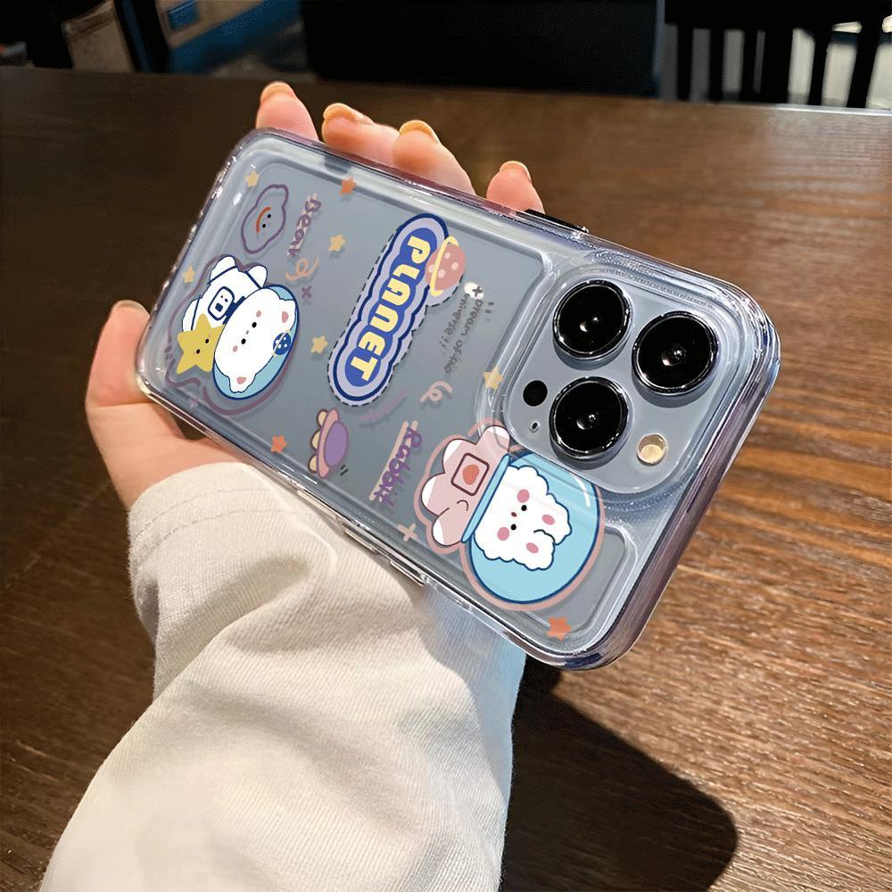 Ốp Điện Thoại Trong Suốt Chống Sốc In Hình Thỏ / Hành Tinh Cho iphone 14 pro max 11 13 12 7Plus 7 8 X XR XSMax